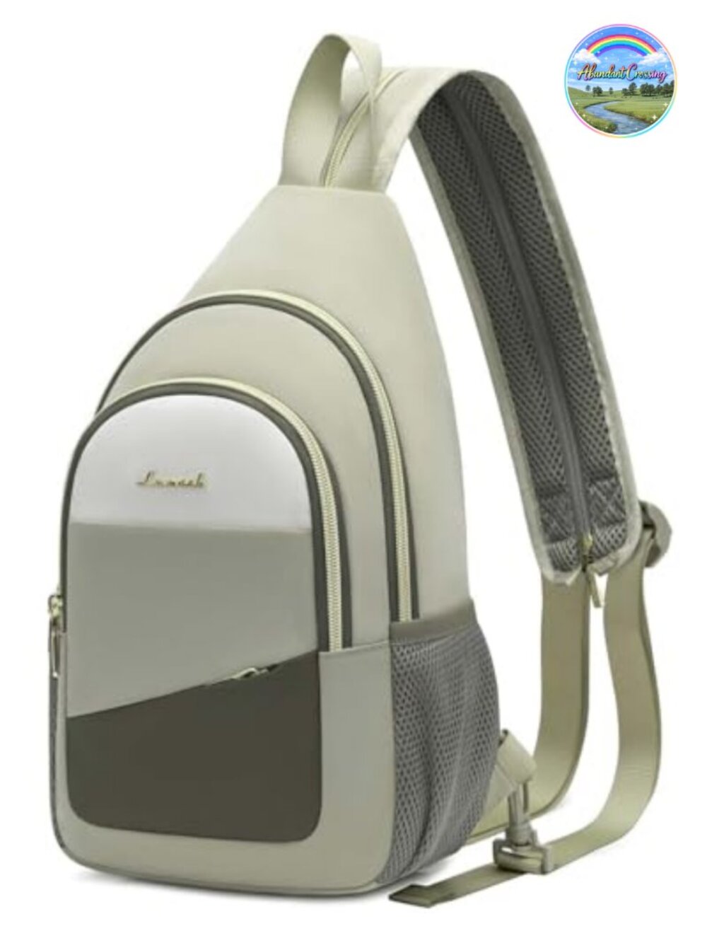 Water-Resistant Sling Bag Convertible Crossbody Backpack Faux Leather Hiking